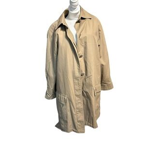 London Fog women's size 12 tan trench coat lined with flannel